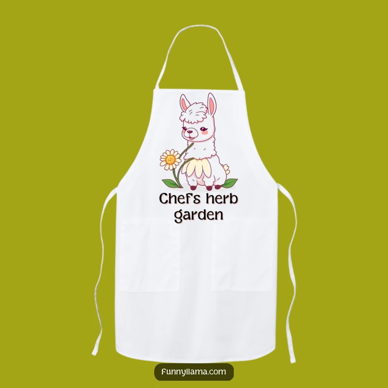 Funny Llama Daisy Apron: Cook with Calm and Hilarious Joy