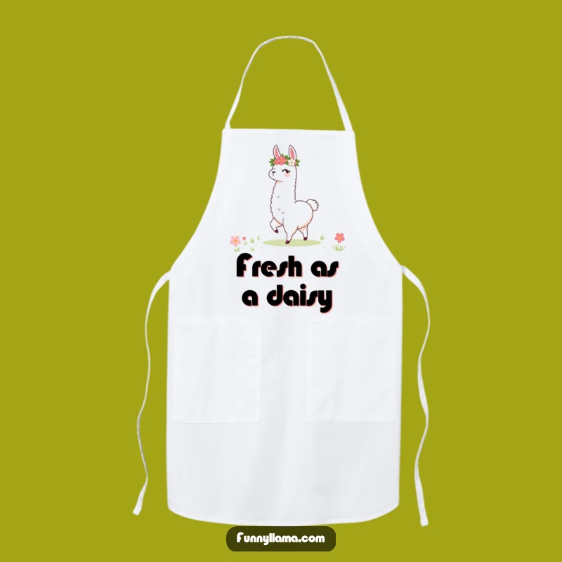Funny Llama Meadow Dancer Apron: Cook with Floral Charm, A Hilarious Gift