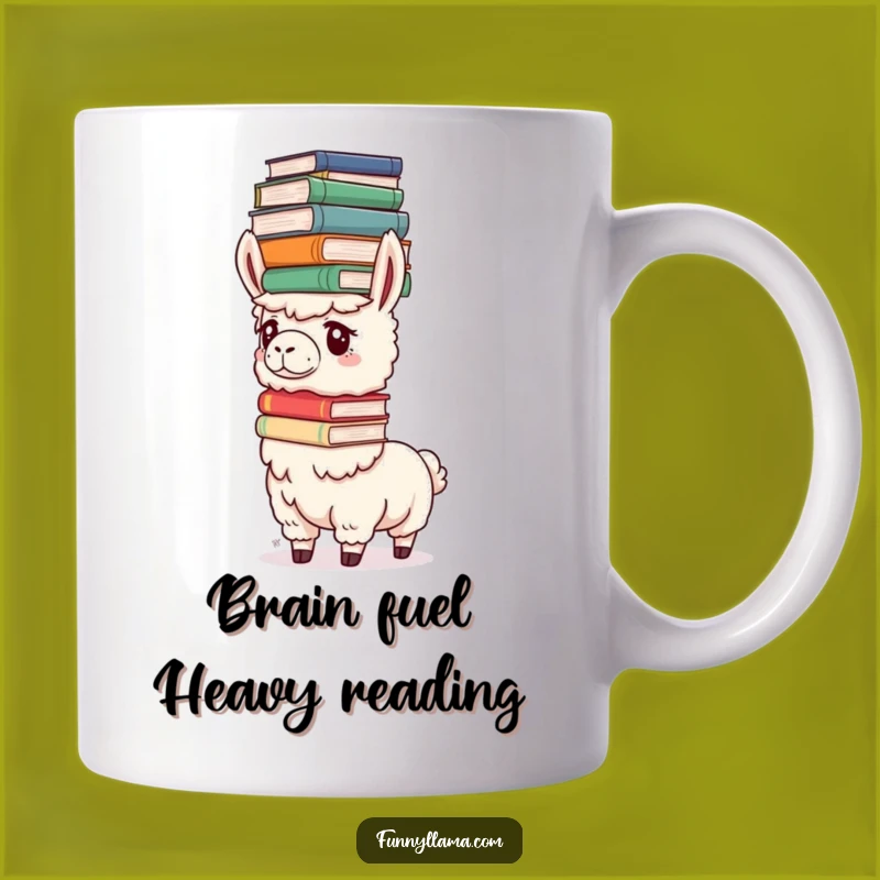 Funny Determined Llama Mug: Book Balancing Llama Gift for Studious Humor
