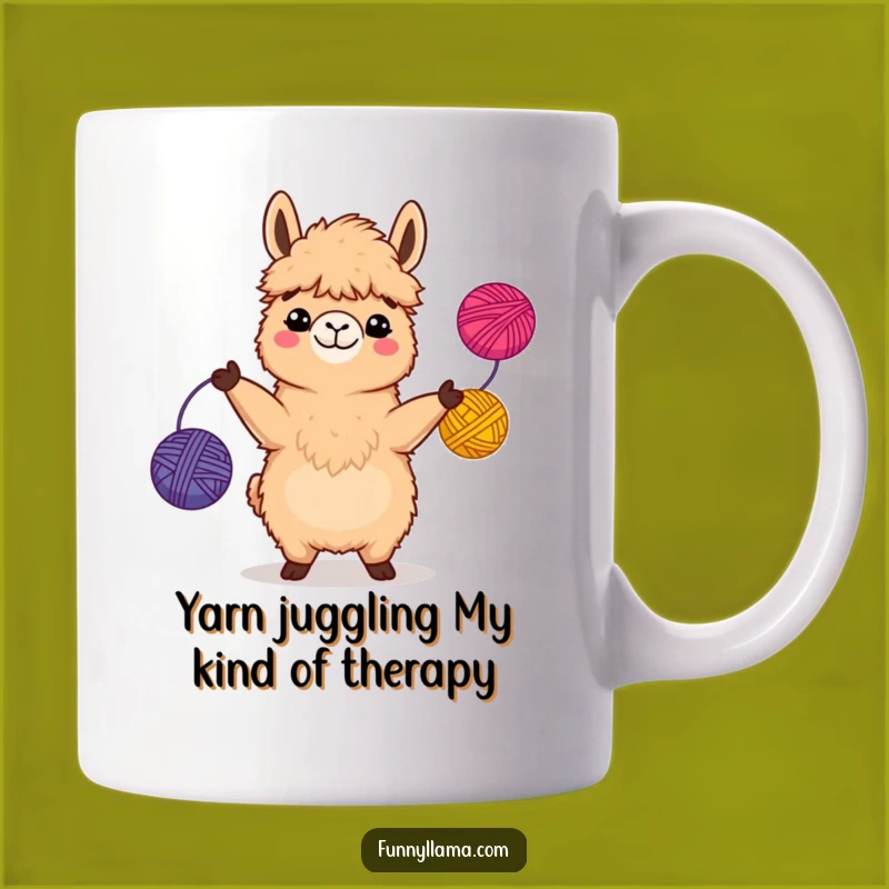 Funny Llama Yarn Juggling Mug: A Hilarious Gift for Crafters and Llama Lovers