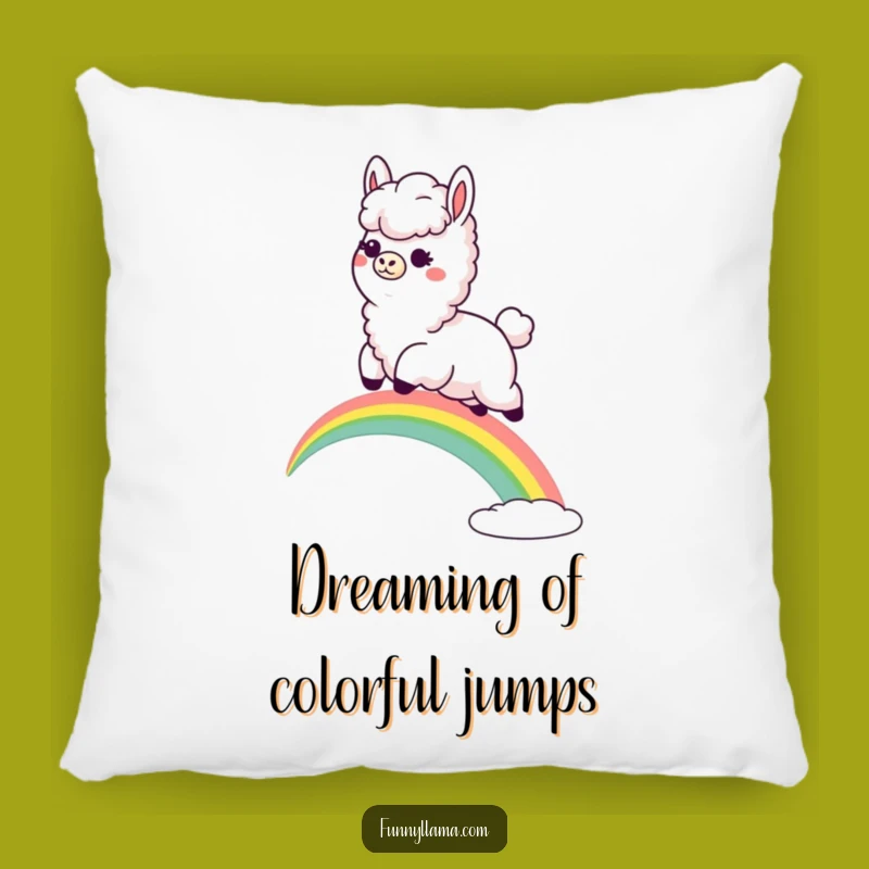 Funny Llama Rainbow Leap Pillow: Cozy Comfort & Goofy Charm, A Hilarious Gift