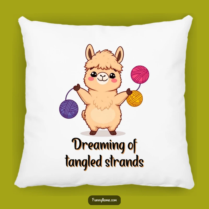 Funny Llama Pillow: Comical Yarn Juggling Llama Cushion for Cozy, Hilarious Decor
