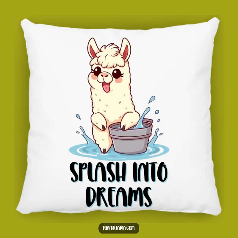 Funny Splashing Llama Pillow: Cozy Tongue Out Llama Cushion for Playful Comfort