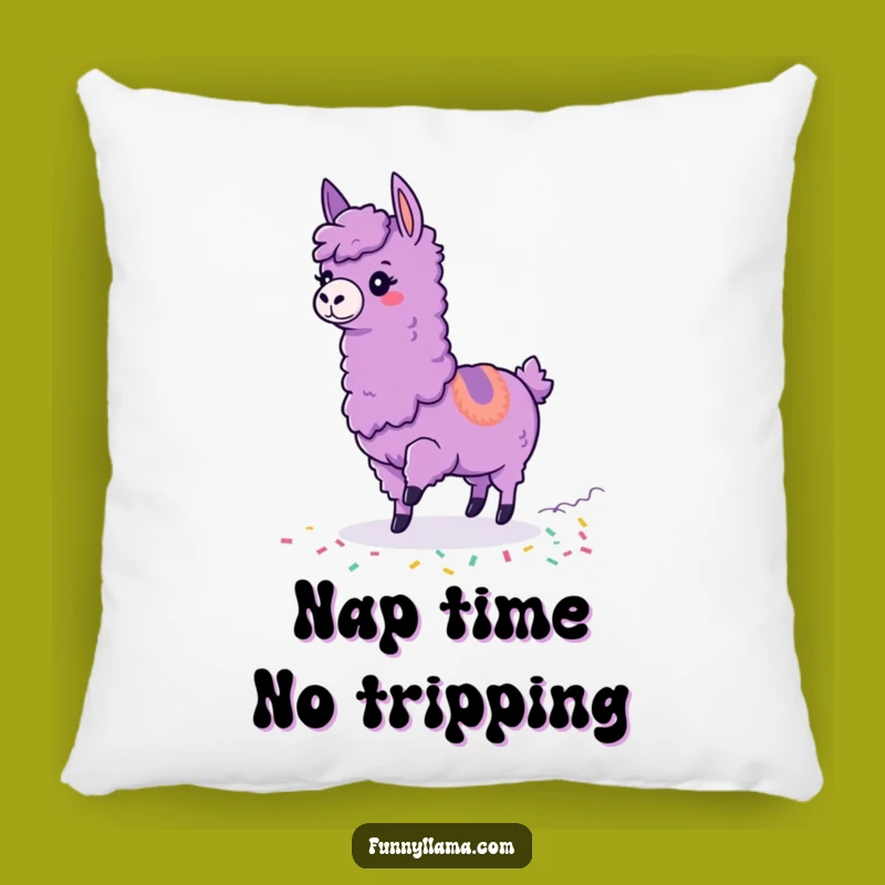 Funny Tripping Llama Pillow: Cozy Clumsy Llama Cushion for Humorous Comfort