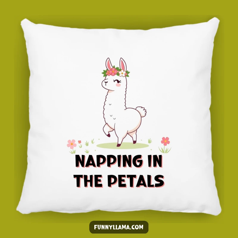 Funny Llama Meadow Dancer Pillow: Cozy Comfort & Floral Whimsy, A Hilarious Gift