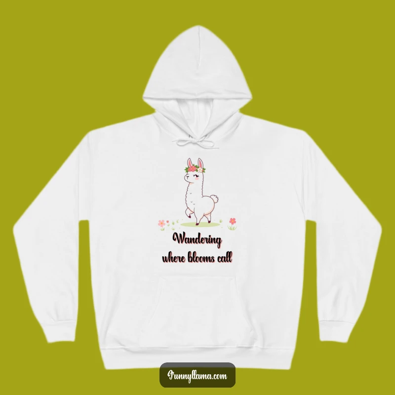 Funny Llama Meadow Dancer Hoodie: Cozy Blooms & Joyful Vibes, A Hilarious Gift