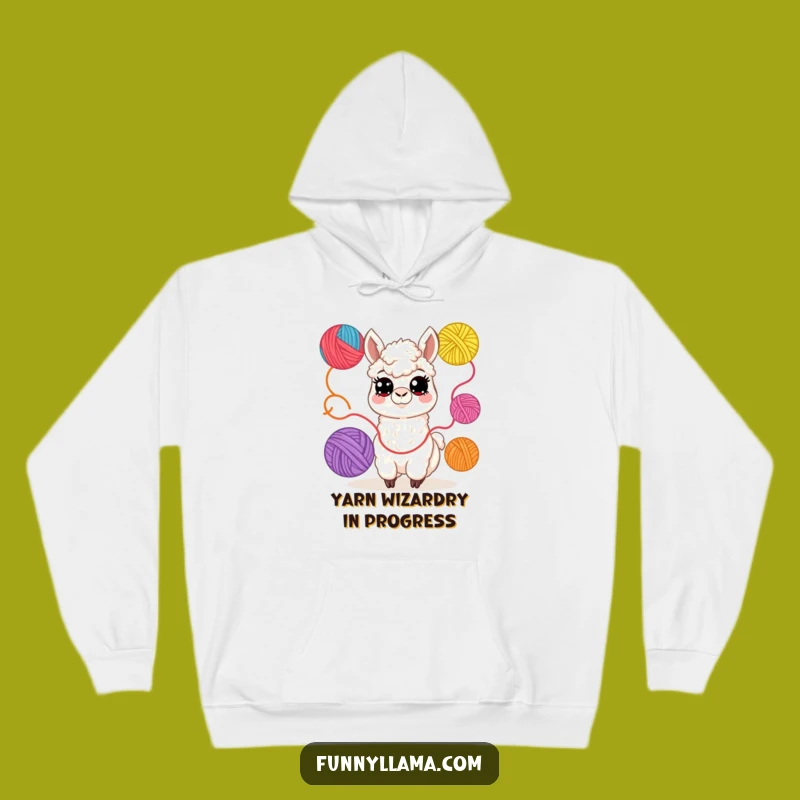 Funny Llama Yarn Juggler Hoodie: Cozy Craft Time Companion, A Hilarious Gift