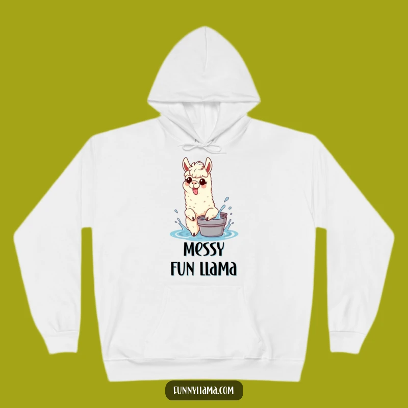 Funny Splashing Llama Hoodie: Cozy Tongue Out Llama for Playful Comfort