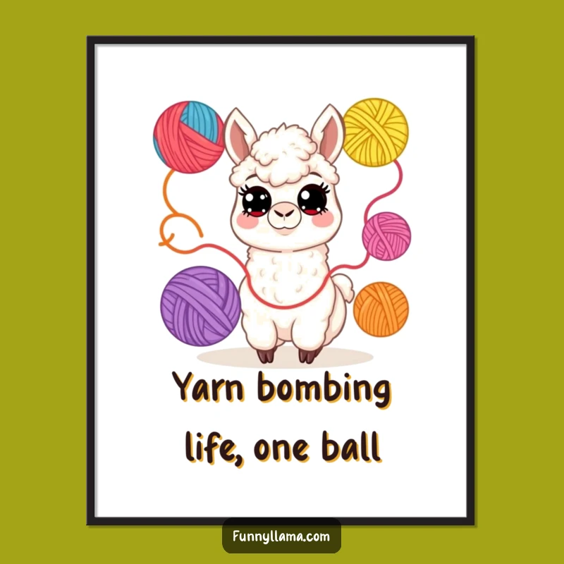 Free Printable Juggling Llama Wall Art: Funny Playful Downloadable Decor