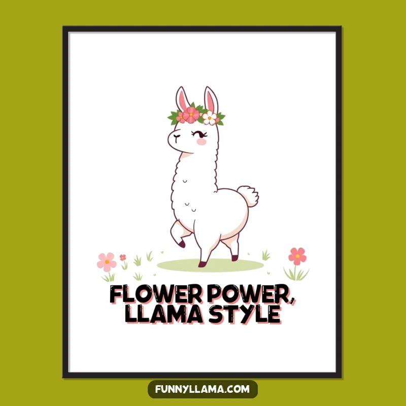 Free Printable Twirling Llama Wall Art: Funny Whimsical Downloadable Decor
