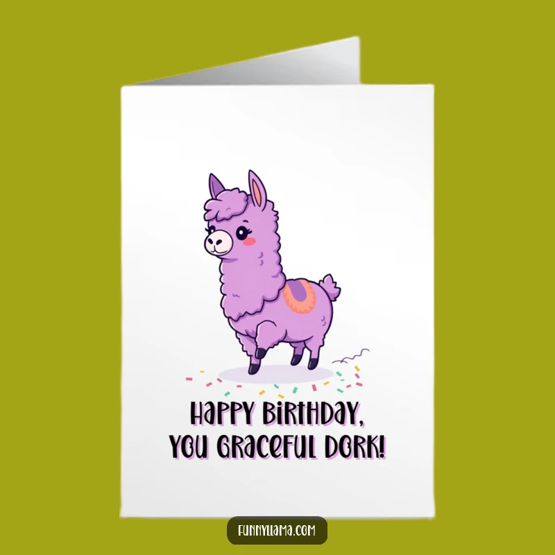 Free Printable Birthday Card: Clumsy Llama Confetti - Hilarious Downloadable Gift for Laughs!
