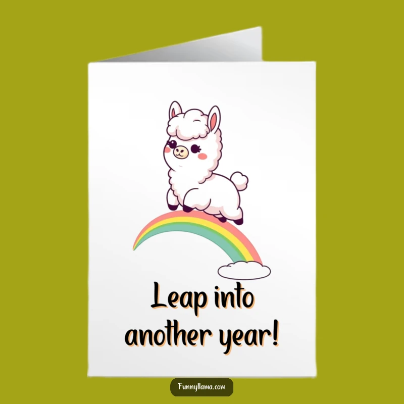 Free Printable Llama Rainbow Birthday Card: Funny Downloadable Gift for Joy