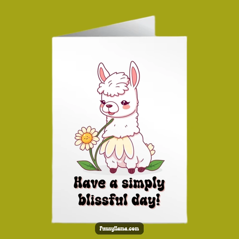 Free Printable Happy Birthday Card: Content Llama Daisy, Sweet Downloadable Gift!