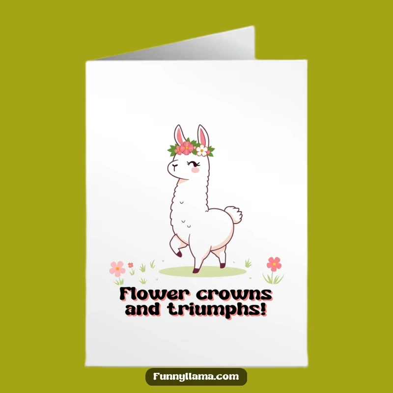 Free Printable Twirling Llama Congrats Card: Funny Downloadable Gift for Cheers