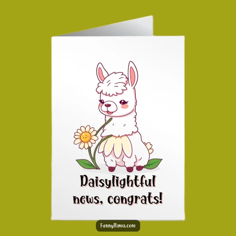 Free Printable Congrats Card: Llama Daisy Joy, Humorous Downloadable Celebration!