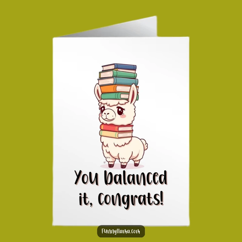 Free Printable Congrats Card: Determined Llama Books - Smart Downloadable Gift for Achievements!
