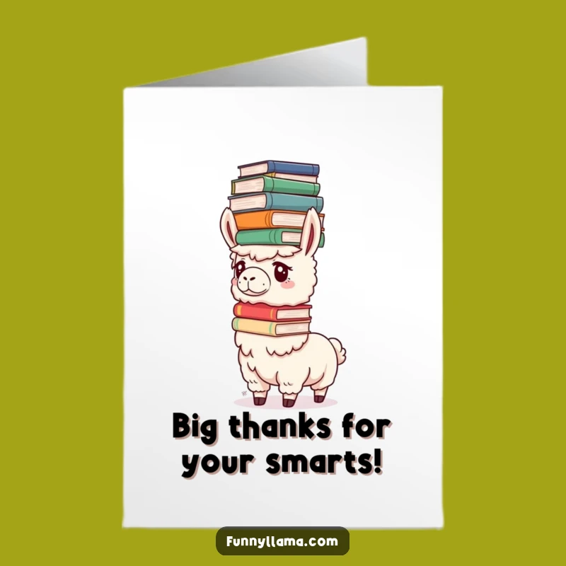 Free Printable Thank You Card: Determined Llama Books - Smart Downloadable Gift for Thanks!