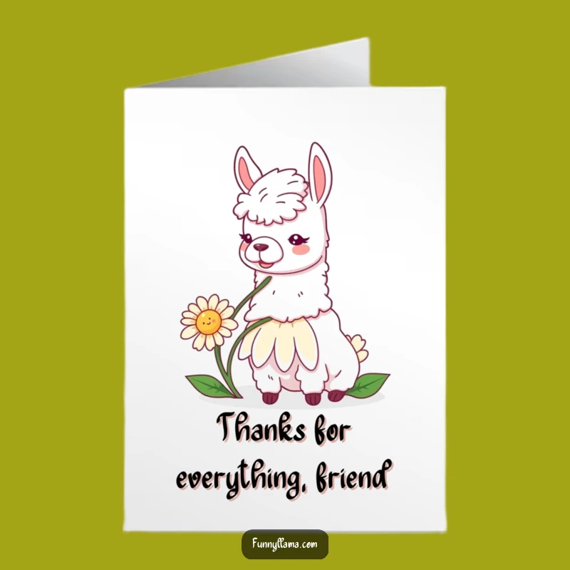 Free Printable Thank You Card: Llama Daisy Gratitude, Sweet Downloadable Message!