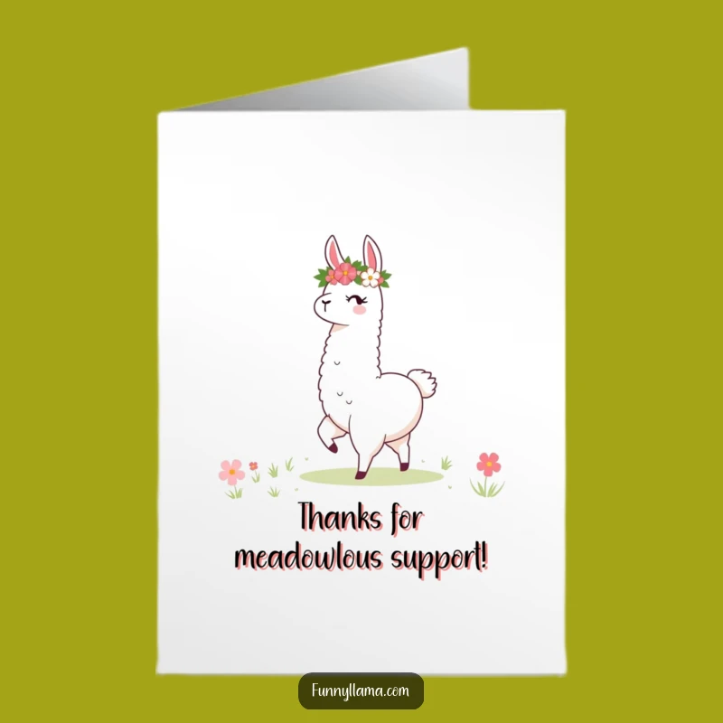 Free Printable Twirling Llama Thank You Card: Funny Downloadable Gift for Gratitude
