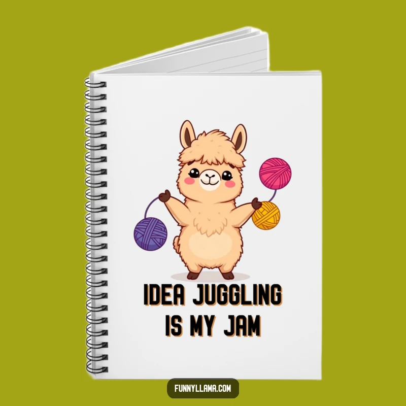 Funny Llama Notebook: Comical Yarn Juggling Llama Journal for Hilarious Notes