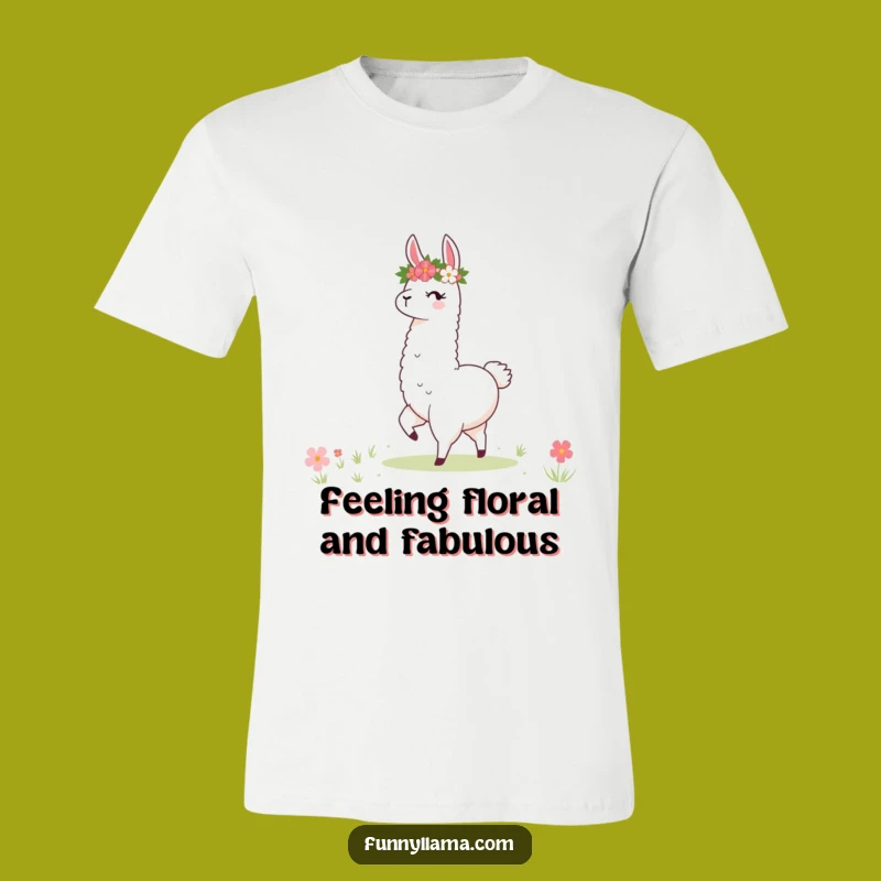 Funny Llama Meadow Dancer T-Shirt: Floral Fun & Joyful Moves, A Hilarious Gift