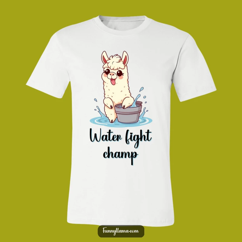 Funny Splashing Llama T-Shirt: Tongue Out Llama Tee for Playful Summer Vibes